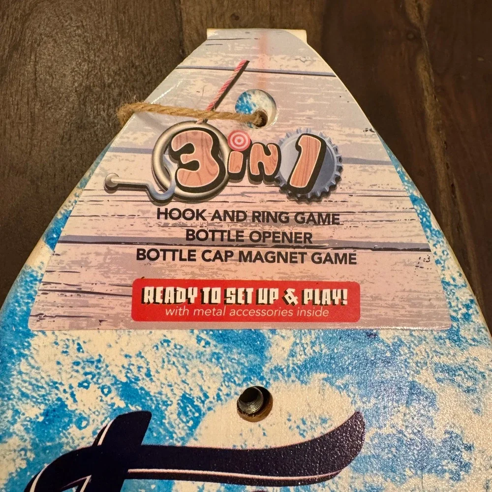 Alvins Island‎ 3-in-1 Surfboard Bottle Opener Hook and Ring Game Pensacola Beach
